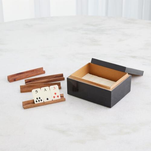 Boxed Bone Card Set-Black