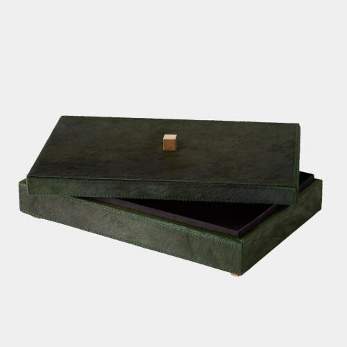Posh Box-Hair-On-Hide Green