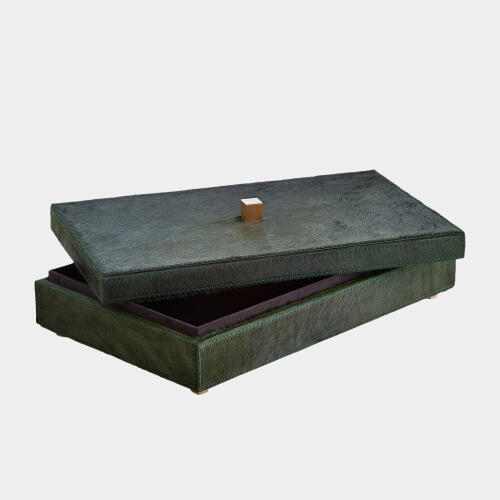 Posh Box-Hair-On-Hide Green