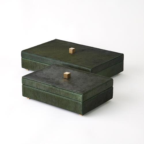 Posh Box-Hair-On-Hide Green