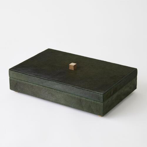 Posh Box-Hair-On-Hide Green