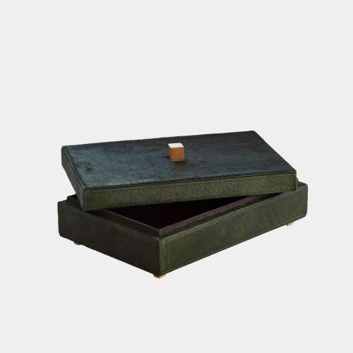 Posh Box-Hair-On-Hide Green