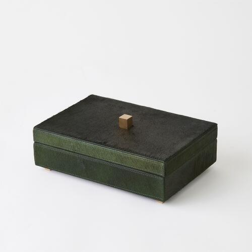 Posh Box-Hair-On-Hide Green