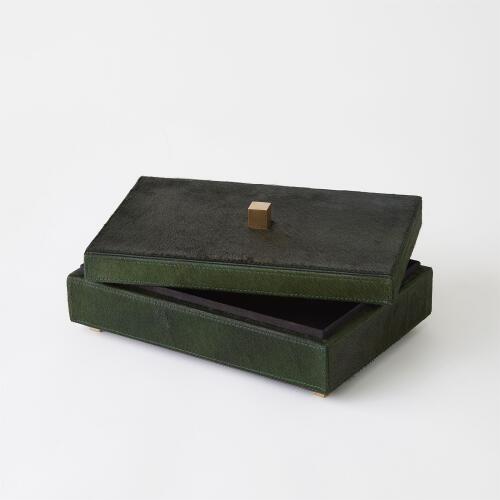 Posh Box-Hair-On-Hide Green