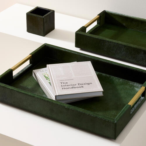 Posh Tray-Hair-On-Hide Green