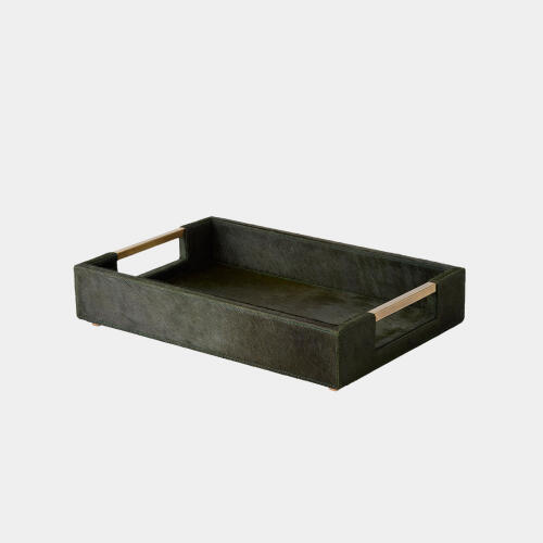Posh Tray-Hair-On-Hide Green