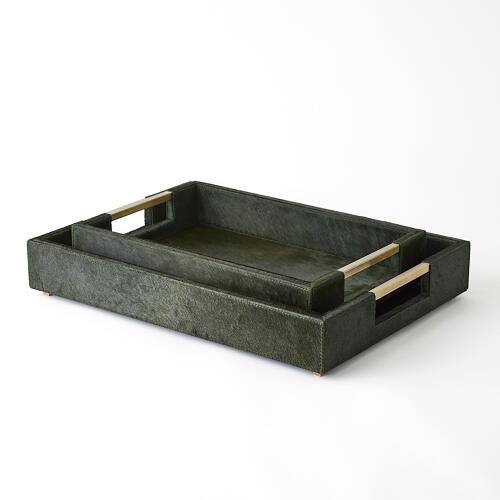 Posh Tray-Hair-On-Hide Green
