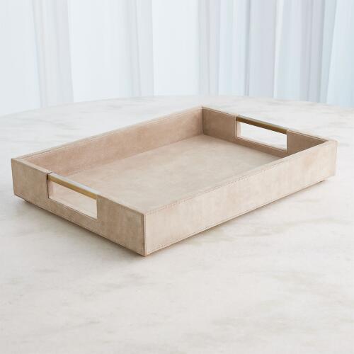 Posh Tray-Parchment Suede