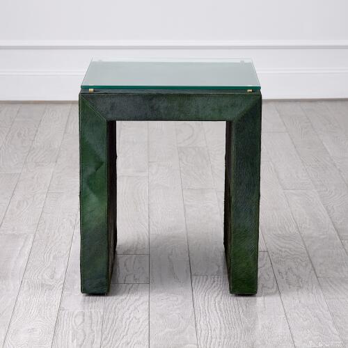 Posh Side Table-Hair-On-Hide Green