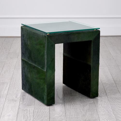 Posh Side Table-Hair-On-Hide Green