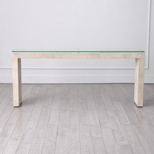 Posh Console-Parchment Suede