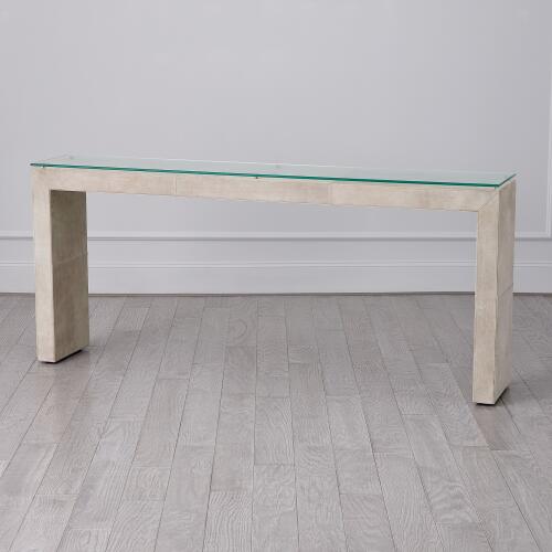 Posh Console-Parchment Suede