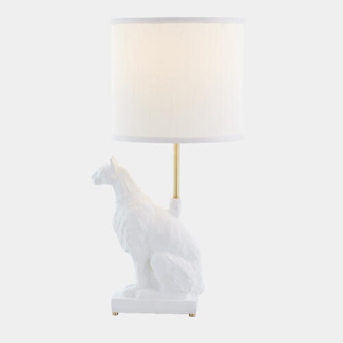 Egyptian Cat Lamp-Matte White