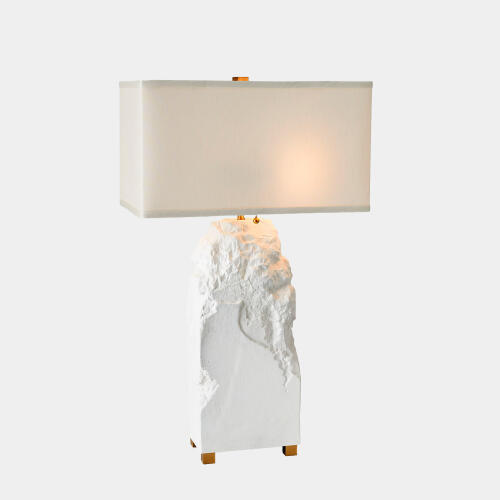 Honnold Chiseled Block Lamp-Matte White