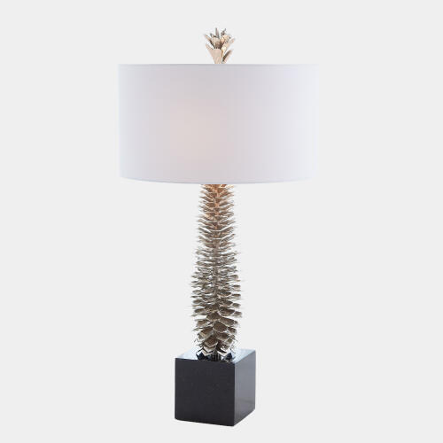 Pinecone Table Lamp-Nickel