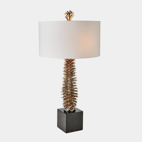 Pinecone Table Lamp-Nickel