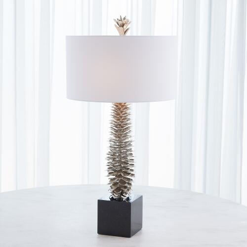 Pinecone Table Lamp-Nickel