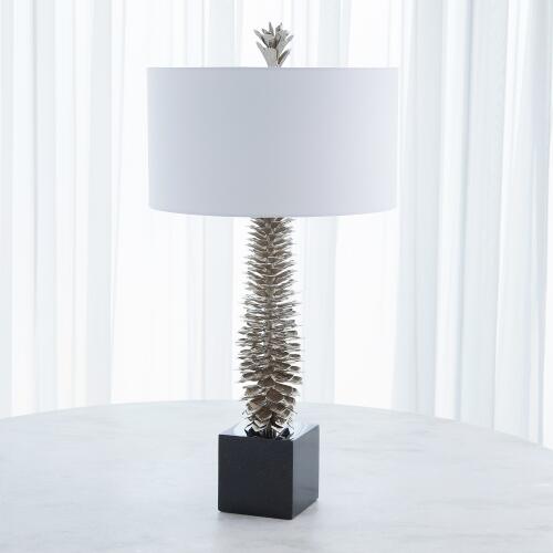 Pinecone Table Lamp-Nickel