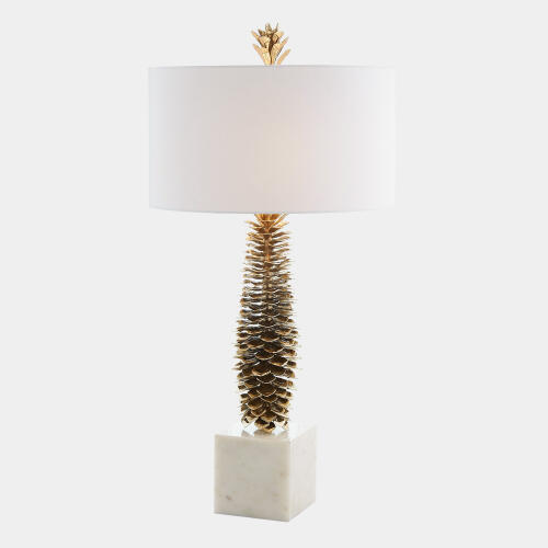 Pinecone Table Lamp-Brass