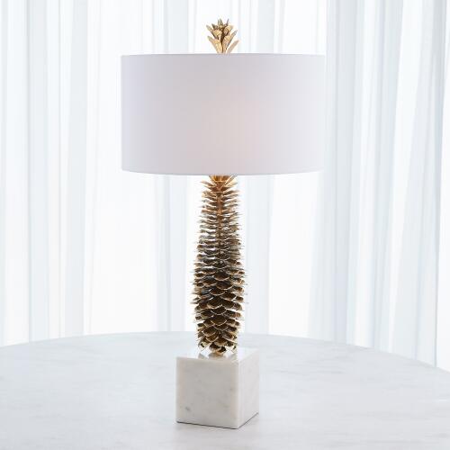 Pinecone Table Lamp-Brass