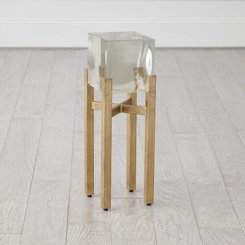 Ice Block Table-Antique Gold