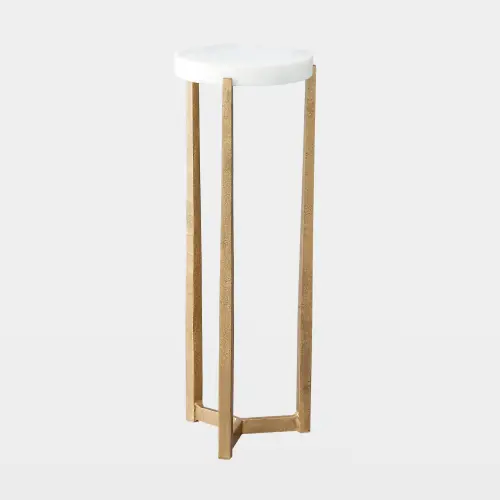 Laura Marble Disk Table-Antique Gold