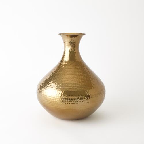 hammered vase-gold