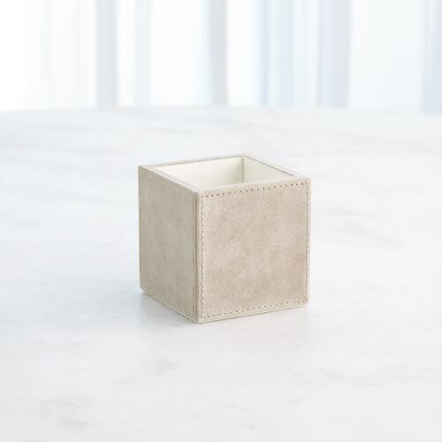Posh Pencil Cup-Parchment Suede