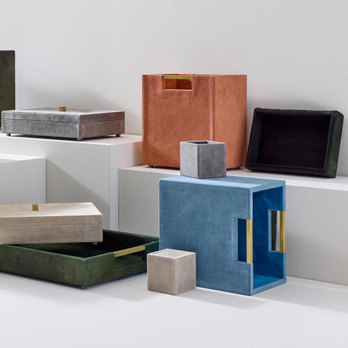 Posh Pencil Cup-Parchment Suede