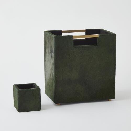 Posh Pencil Cup-Hair-On-Hide Green