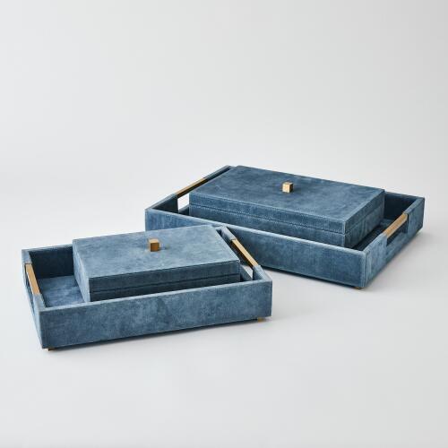 Posh Box-Dusty Blue Suede