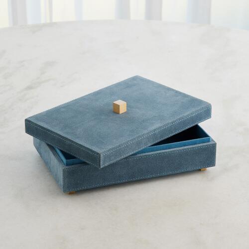 Posh Box-Dusty Blue Suede