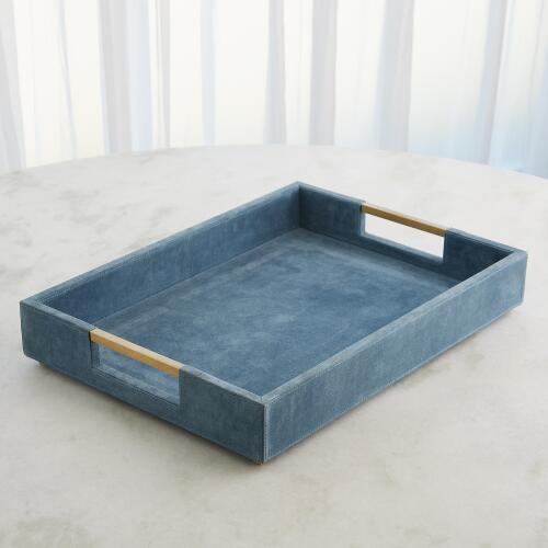 Posh Tray-Dusty Blue Suede