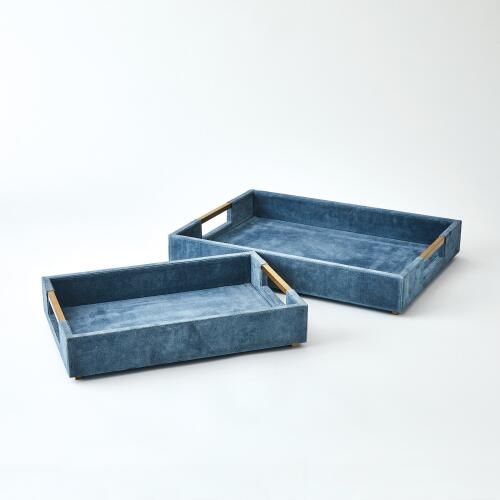Posh Tray-Dusty Blue Suede