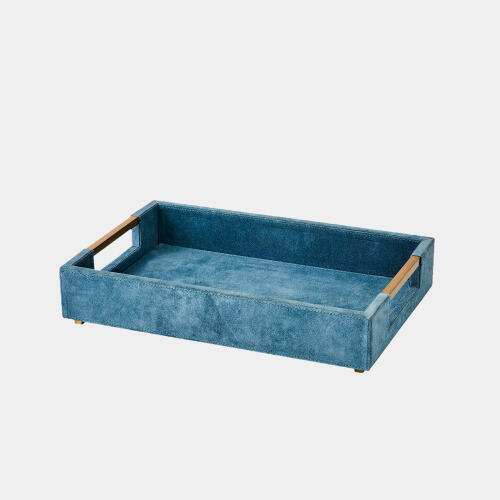 Posh Tray-Dusty Blue Suede