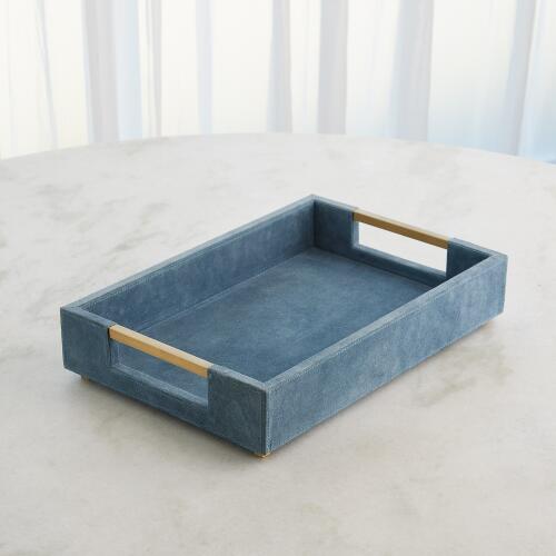 Posh Tray-Dusty Blue Suede