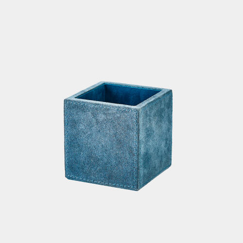 Posh Pencil Cup-Dusty Blue Suede