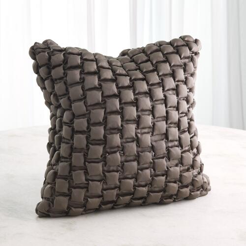Silk Pillow-Square Ruche-Grey