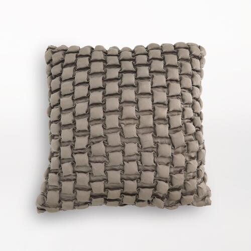 Silk Pillow-Square Ruche-Grey