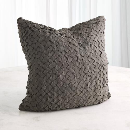 Diamond Ruche Pillow-Grey