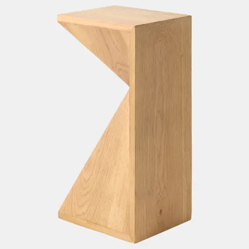 Asymmetrical Angle Side Table-Oak
