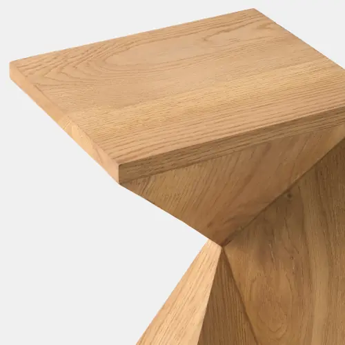Asymmetrical Angle Side Table-Oak