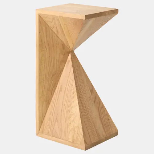 Asymmetrical Angle Side Table-Oak