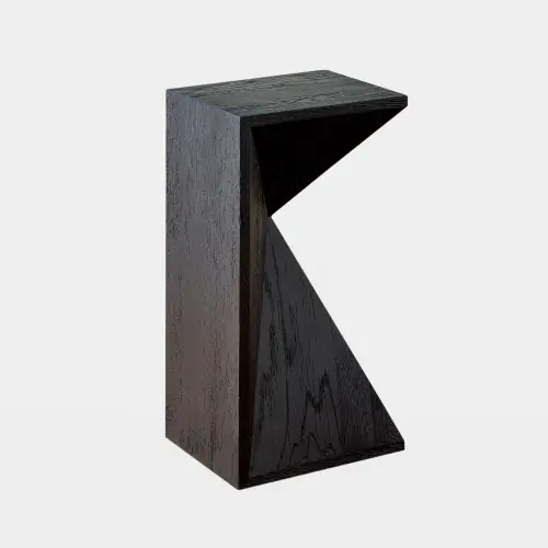 Asymmetrical Angle Side Table-Blackened Oak