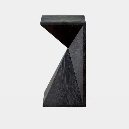Asymmetrical Angle Side Table-Blackened Oak