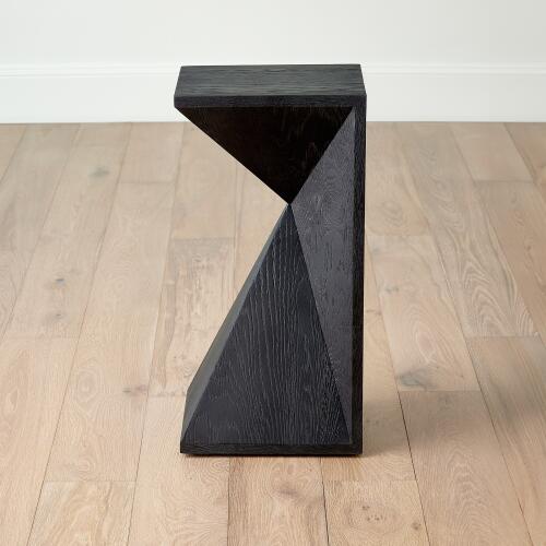 Asymmetrical Angle Side Table-Blackened Oak