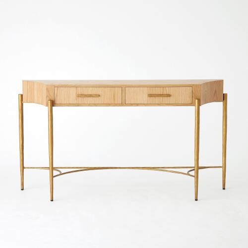 Breakfront Console-Natural/Gold