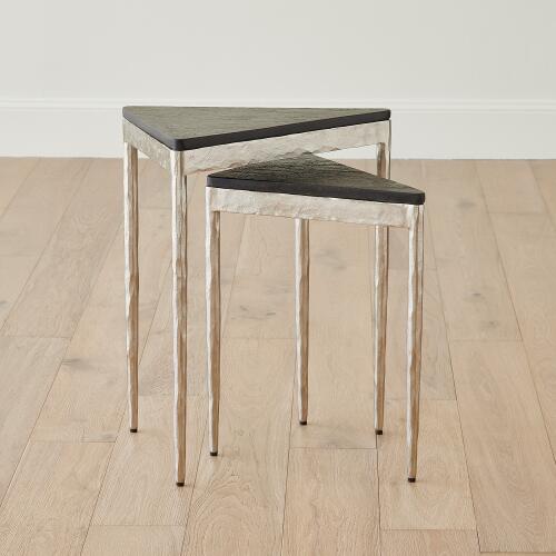 S/2 Triangular Nesting Tables-Nickel