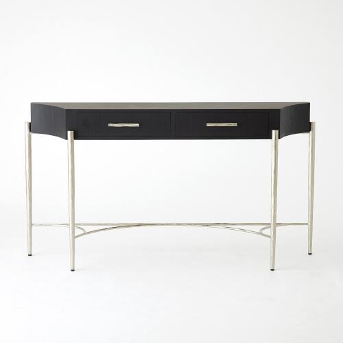 breakfront console-black/nickel