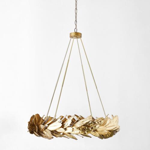 Laurel Chandelier-Brass